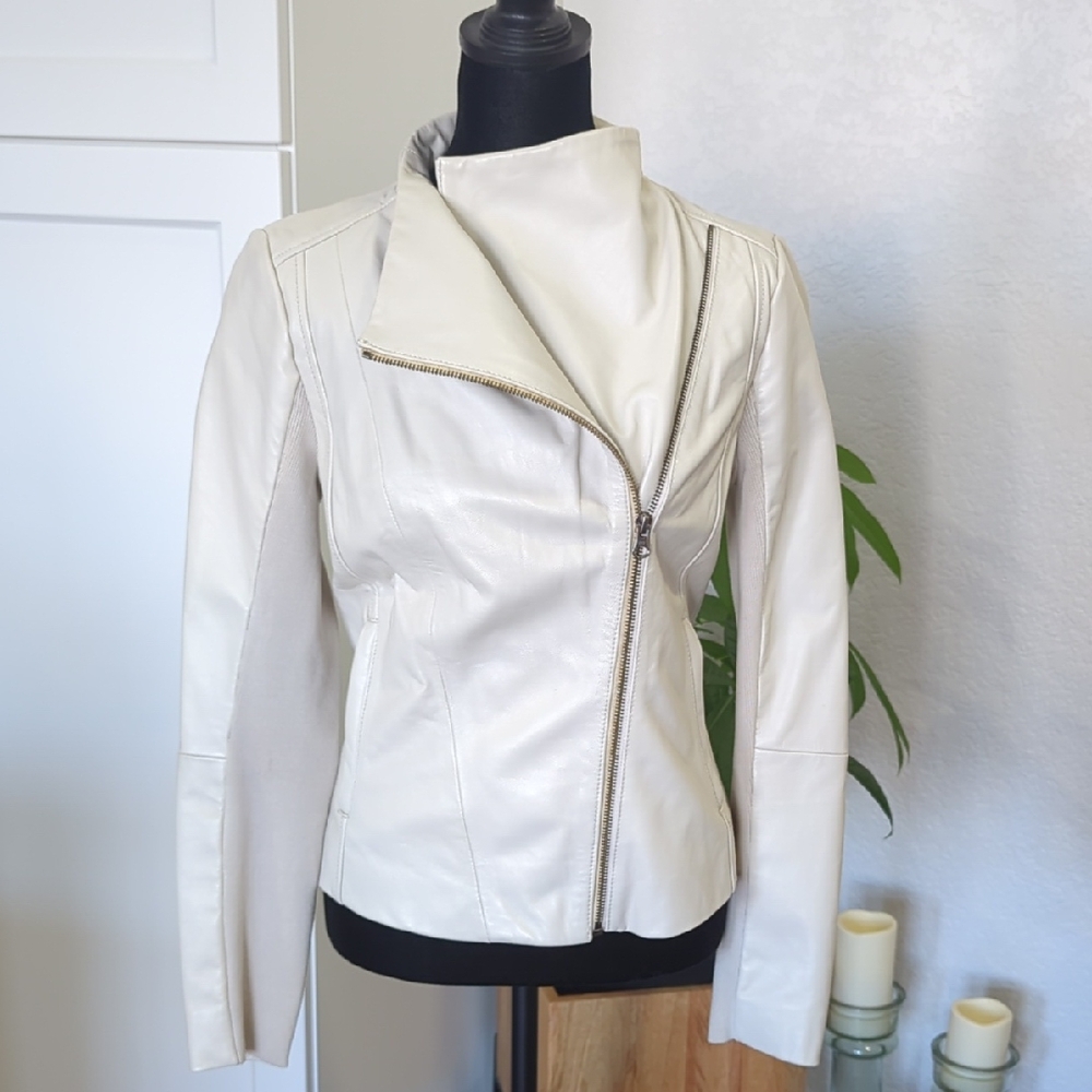 Nordstrom Off-White Leather Jacket